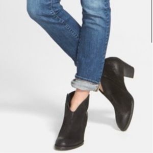 Paul Green Delgado Distressed Leather Sexy Ankle Boots Zip Black Size 7